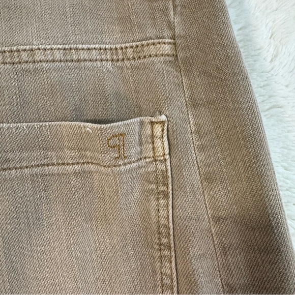 Anthropologie Pilcro The Adi Mid Rise Frayed Relaxed Flare Jeans Women's 27 Tan - Picture 7 of 11